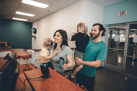 Family checking in