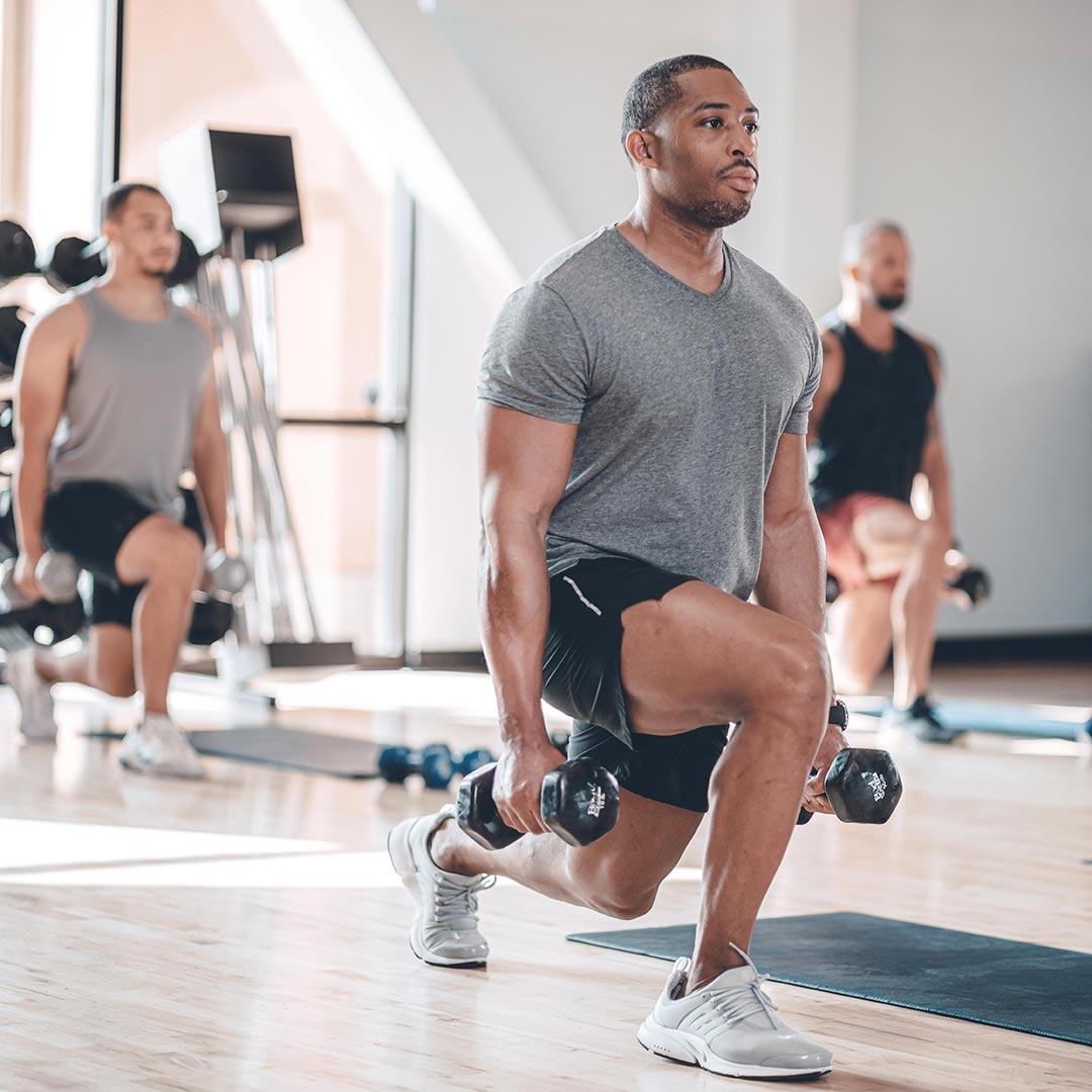 A group of people in a Pilates class